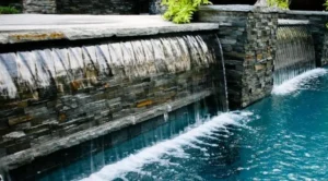 Waterfall pool feature
