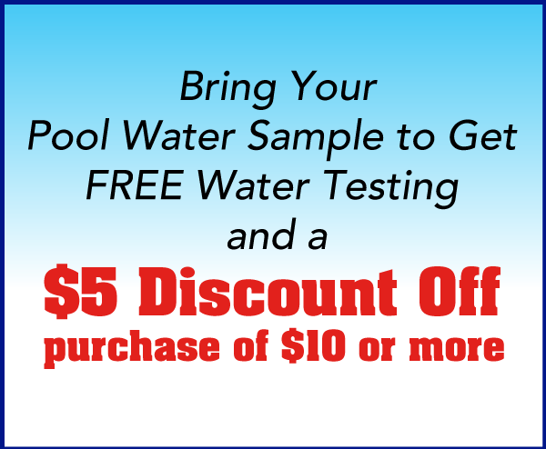 bring a pool water sample for $5 off