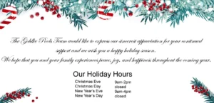 Christmas message and holiday hours