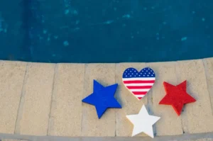 patriotic pool scene