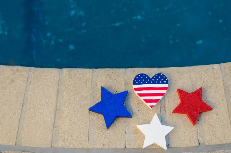 patriotic pool scene