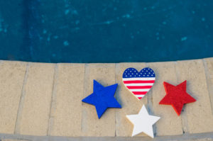 patriotic pool scene