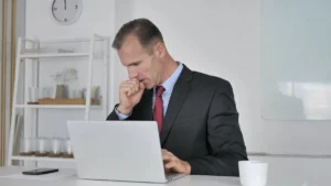 man with a cough