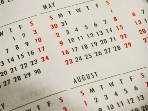 monthly calendar