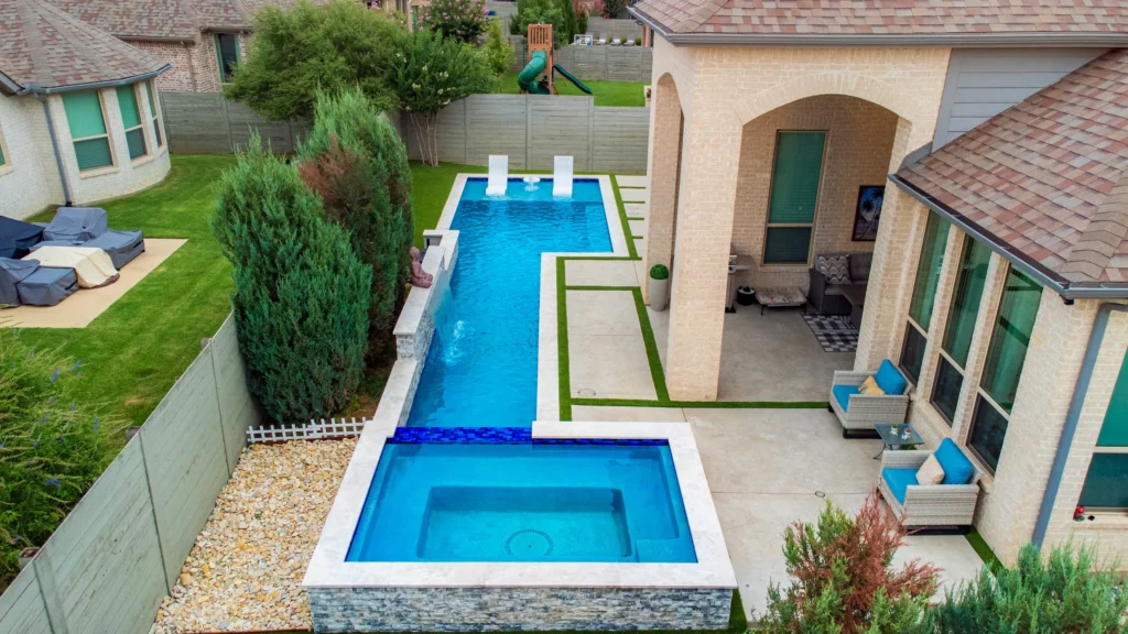 Geometric shaped pool in Denton.
