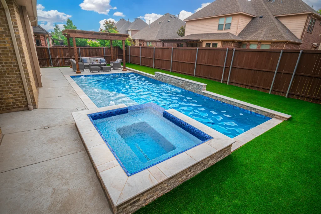 Geometric shaped pool in Denton.