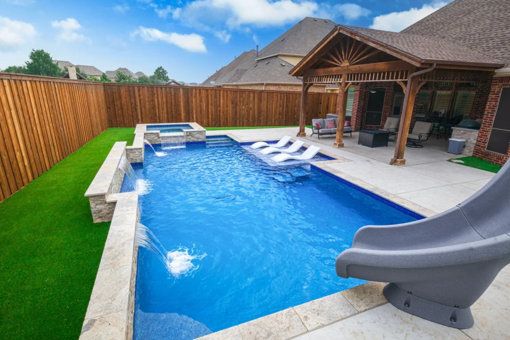 Geometric shaped pool in Denton.