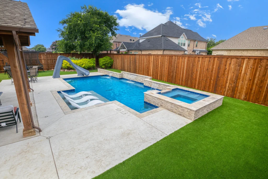 Geometric shaped pool in Denton.
