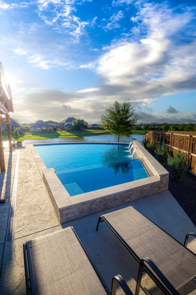 Geometric shaped pool in Denton.