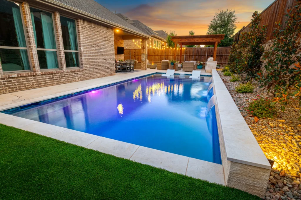Geometric shaped pool in Denton.