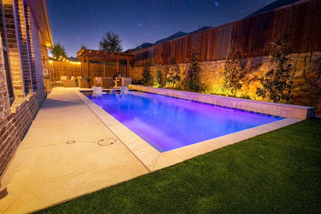 Geometric shaped pool in Denton.