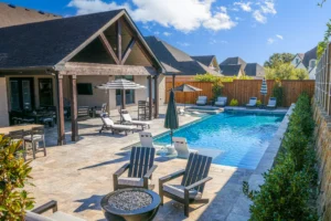 Geometric shaped pool in Denton.