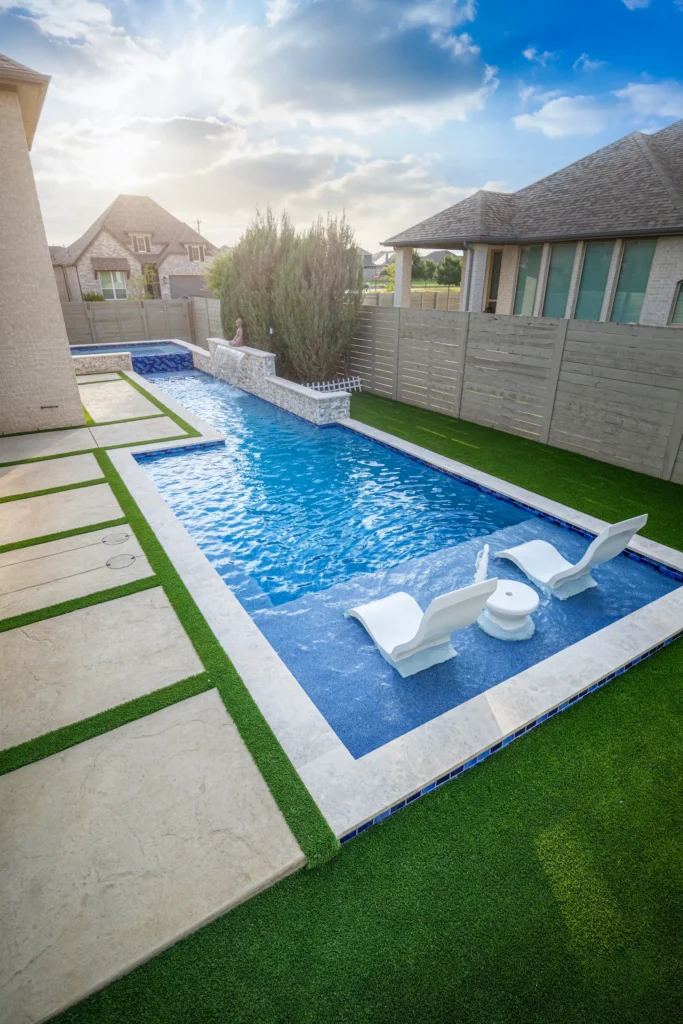 Geometric shaped pool in Denton.