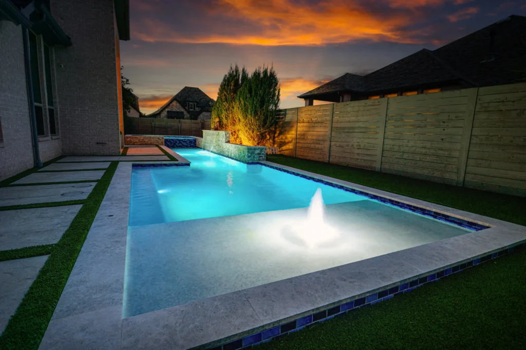 Geometric shaped pool in Denton.