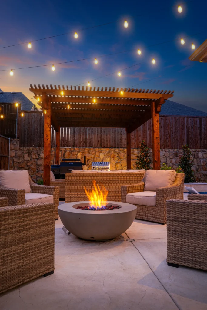 Outdoor living in Denton, Texas.