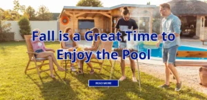 Picture of a group of young adults grilling in the backyard next to their pool.