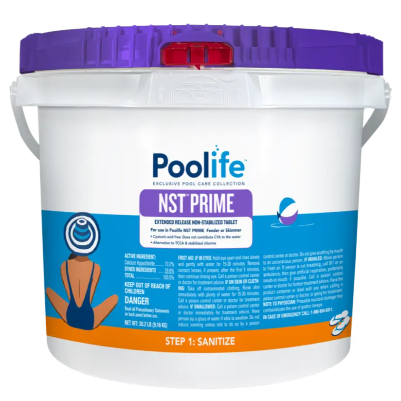 
Poolife™ NST™ Prime Tablets: Calcium Hypochlorite Tablets.