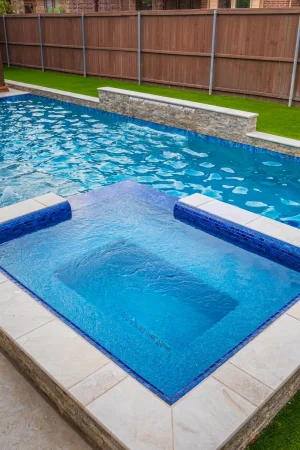 Pool water feature.