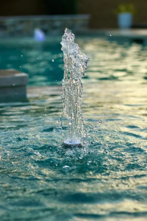 Pool water feature.