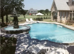 Pool water feature.