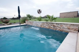 Pool water feature.