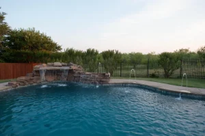 Pool water feature.