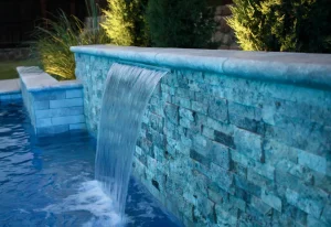 Pool water feature.